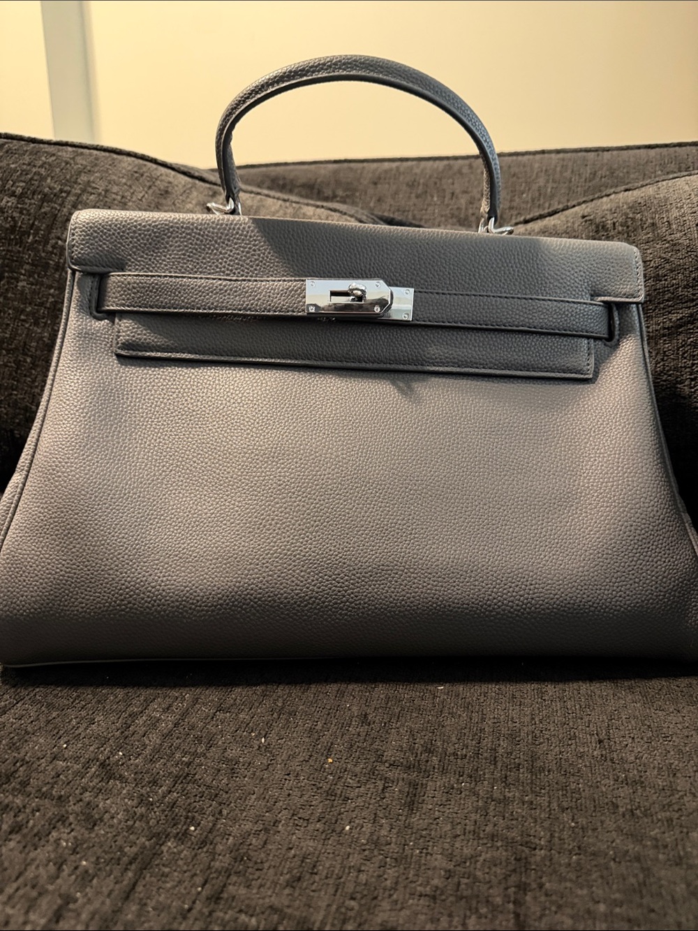 Classic Gray Structured Top-Handle Women's Bag